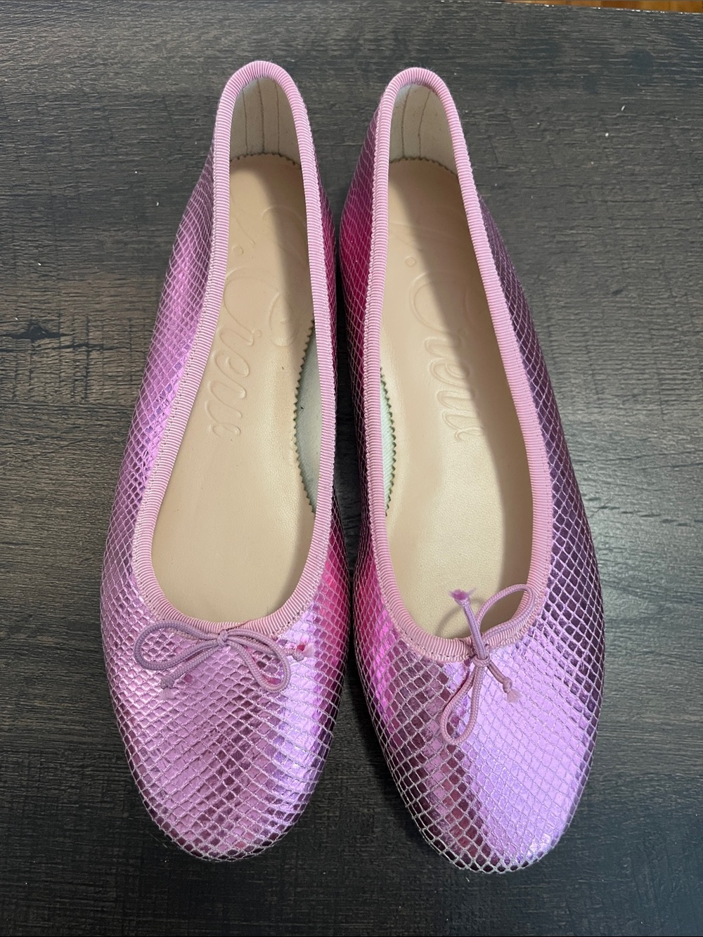 J. Crew Pink Metallic Ballet Flats - Women's Slip-On Flats size 8.5
